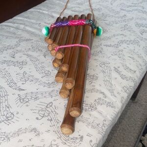 Authentic Peruvian Pan Flute with Colorful Accents AKA zampoña, siku, or antara
